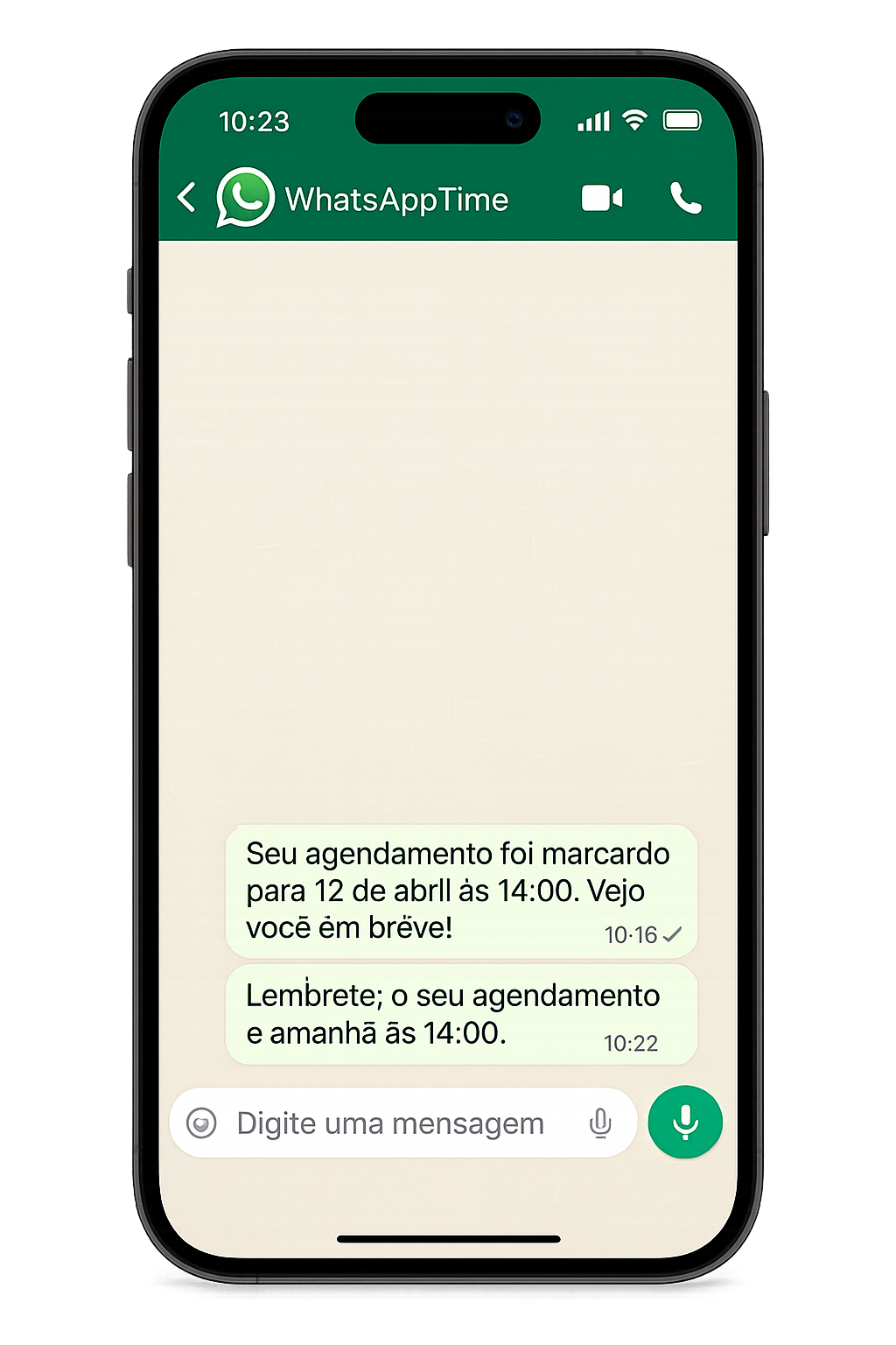 Interface do WhatsTime